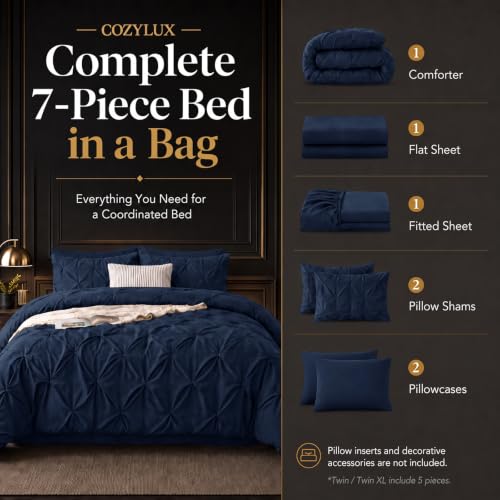 Oversized King Comforter Set Navy