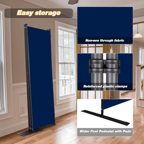 Room Divider 4 Panel Folding Privacy Screens with Wider Feet