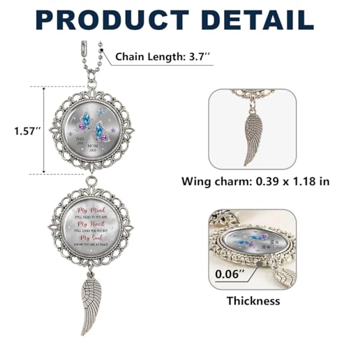 Memorial Car Rearview Ornament with Custom Names