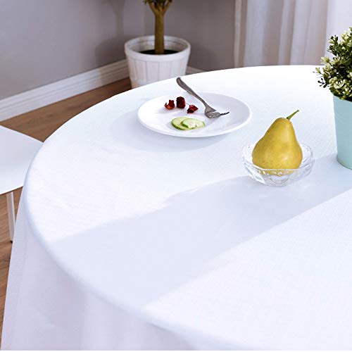 70 Inch White Tablecloths for Round Tables