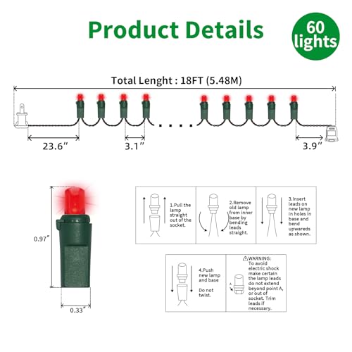 60LED Red Valentine Lights (60 Count)
