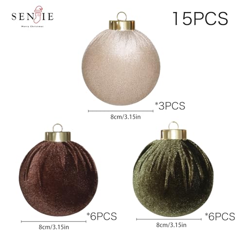 15PCS Velvet Christmas Ornaments (15 Count)