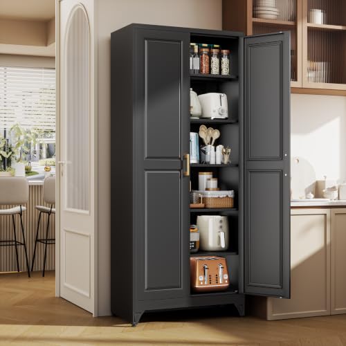 75" Metal Kitchen Pantry Cabinet