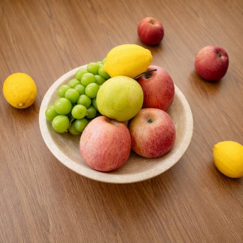 10.2" Natural Travertine Fruit Bowl