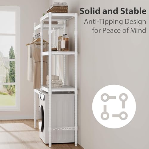 Double Row Over Washer and Dryer Storage Shelves