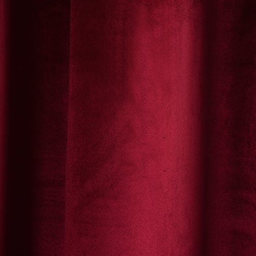 Set of 2 Velvet Room Darkening Blackout Curtain Panel Drapes Drapery 52 Inch Wide by 63 Inch Length with Grommet (2 Count)