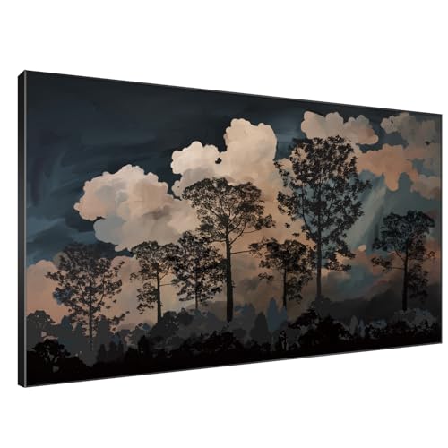 46"x72" Extra Large Framed Wall Art Silhouetted Trees at Dusk