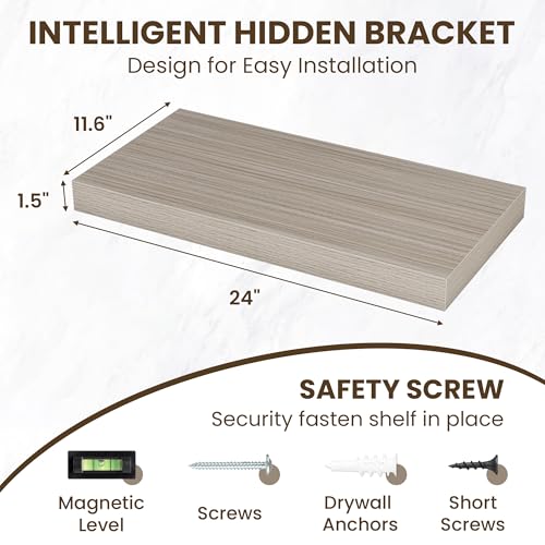 24 Inch Floating Shelves for Wall