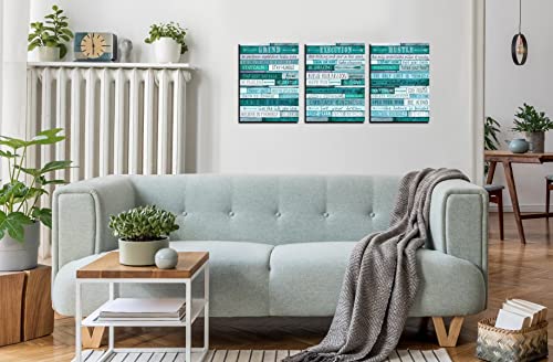 Motivational Quotes Teal Wall (3 Count)