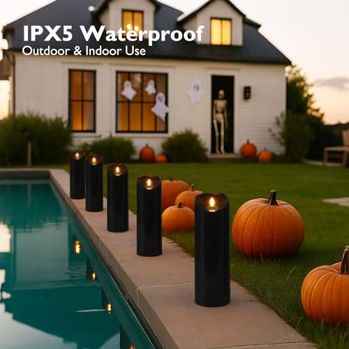 4"x12" Black Flameless Candles (2 Count)