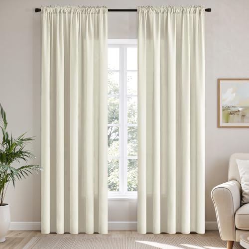 Ivory Privacy Sheer Curtains 2 Panels 42W x 72L (2 Count)
