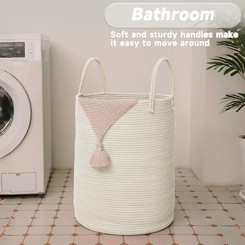 60L Cotton Rope Laundry Basket Hamper