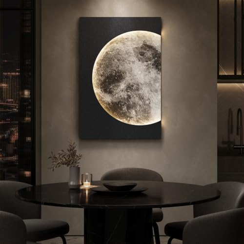 Large 3D LED Moon Wall Art