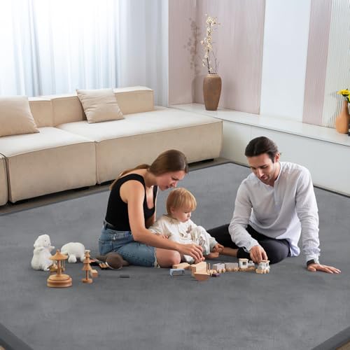 Baby Play Mat for Floor Nursery Rug Muscle Mat Area Rug Playroom Rug 79"x110" Playpen Mat Elastic Foam 1.3" Thick Crawling Mat for Babies
