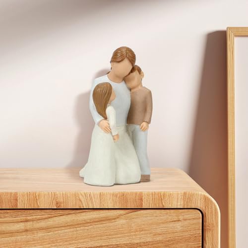 Mom and 2 Kids Figurines