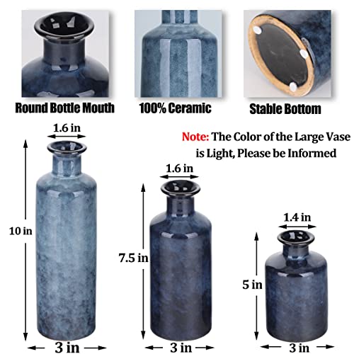 Blue Ceramic Vase Set (3 Count)
