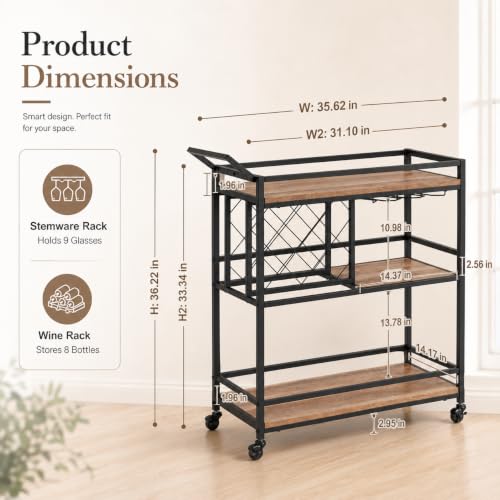 Bar Cart with Wheels