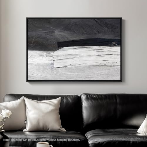 Framed Black and White Modern Abstract Wall Art
