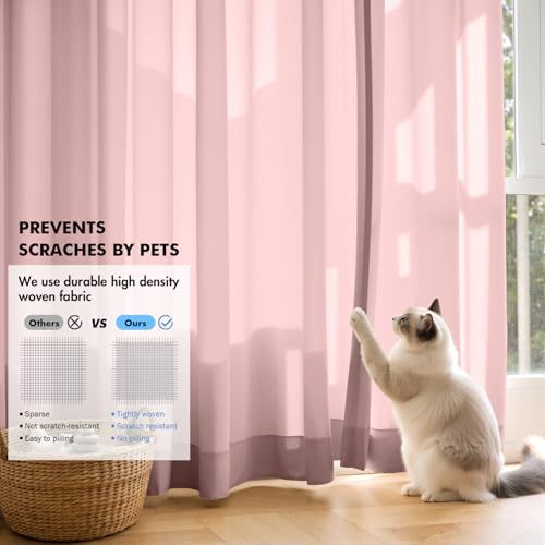 Light Pink Privacy Sheer Curtains 2 Panels 42W x 96L (2 Count)
