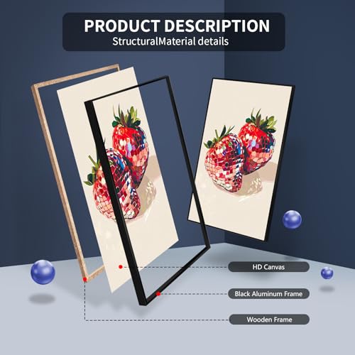 Funky Red Strawberry Disco Wall Art