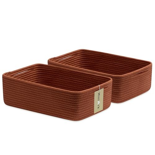 Large Shallow Organizing Baskets 15x11x5.1 Inches (2 Count)