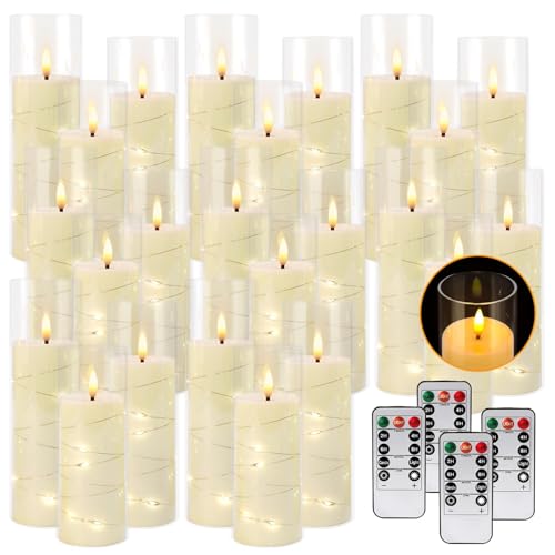 24 Pack Acrylic Flameless Candles (24 Count)