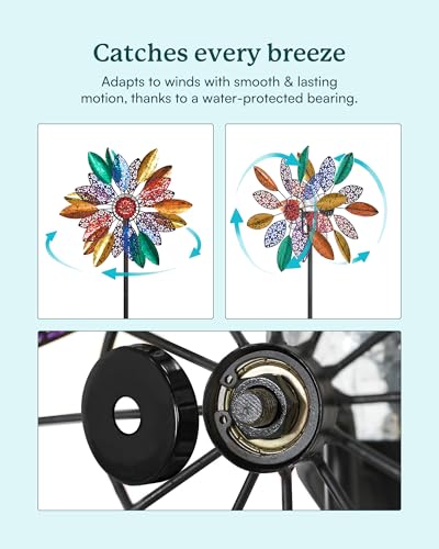Solar Garden Wind Spinners with Light