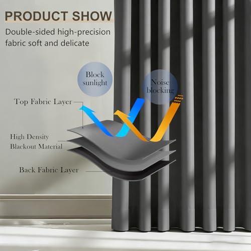 Room Divider Blackout Curtain Track Curtains Wall Dividers Panels Screen for Living Rooms Bedroom Office Privacy Partition Separation