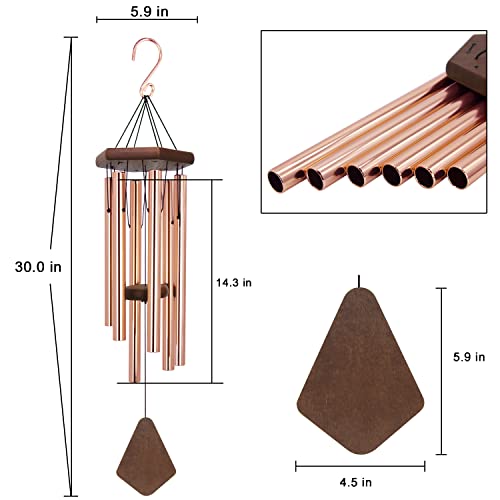 Memorial Wind Chimes for Outside 30 inch Rose Gold Gift for Mom Decor Yard