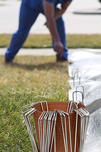 Ashman 200 Pack Galvanized Garden Stakes Landscape Staples and Fence Stake Sod Staples