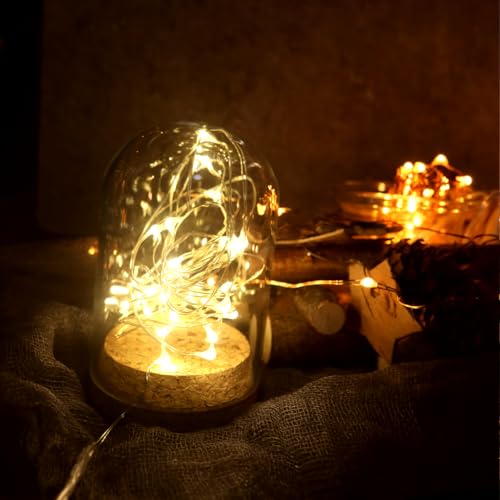 6 Pack 7Ft Starry Fairy String Lights No Remote Waterproof 20LED Warm White (6 Count)