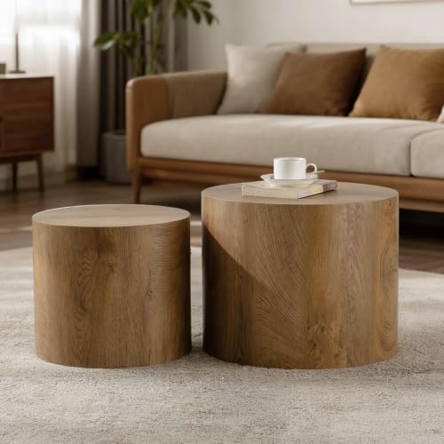 Nesting Round Coffee Table Set of 2