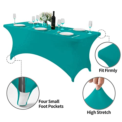 Spandex Table Cover for 6Ft or 4fT or 8ft Table Universal Fitted Stretch Tablecloth for Party