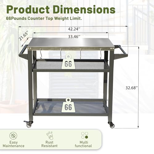 Domi 3 Shelf Outdoor Grill Table