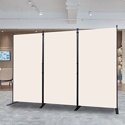 Room Divider 3 Panel Folding Privacy Screens with Wider Feet