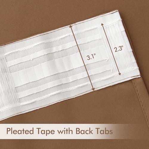 Cappuccino Brown Back Tab Blackout Curtains 52x108 Inch 2 Panels Set (2 Count)