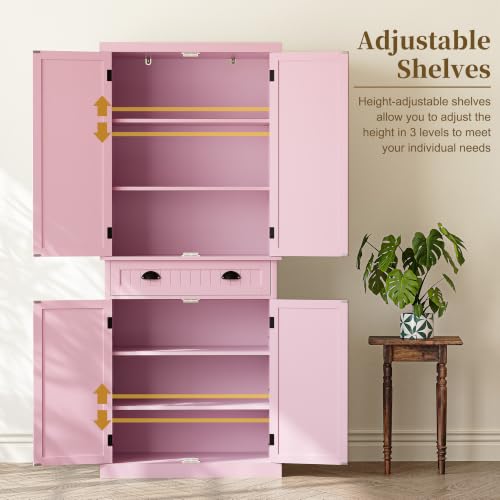 72" Tall Freestanding Pantry & Kitchen Storage Cabinet