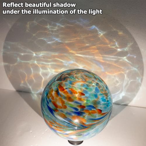 10 Inch Glass Gazing Ball with 9.4" H Metal Stand