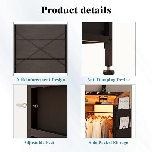 Dresser with Hanging Rack