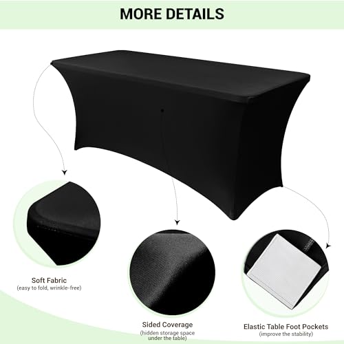 8ft Stretch Spandex Table Cover (4 Count)