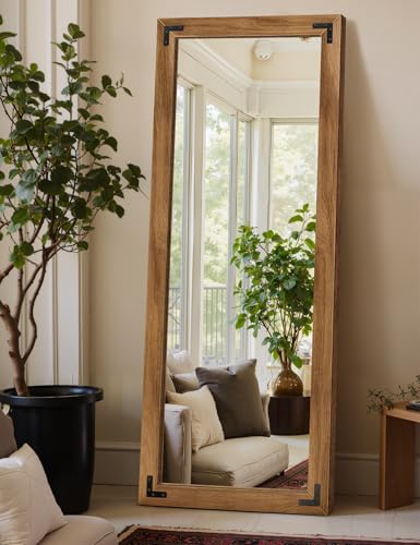 Wood Framed Full Length Mirror for Wall