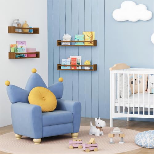 24 Inch Wooden Floating Nursery Book Shelves for Wall (4 Count)