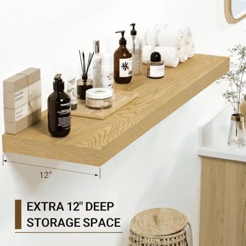 12 Inch Deep Floating Shelves 55 inch Long (2 Count)
