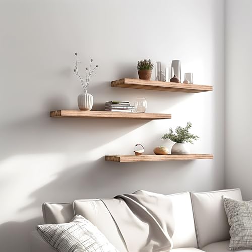 Wood Floating Shelves for Wall Decor (4 Count)