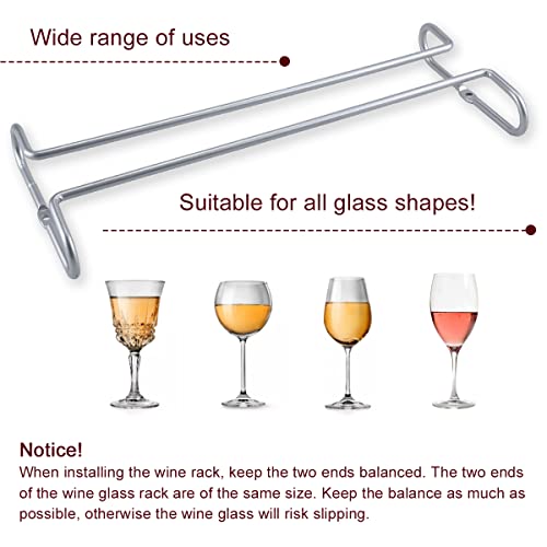 2 Pack 10.3 Inch Under Cabinet Hanging Wine Glass Racks (2 Count)