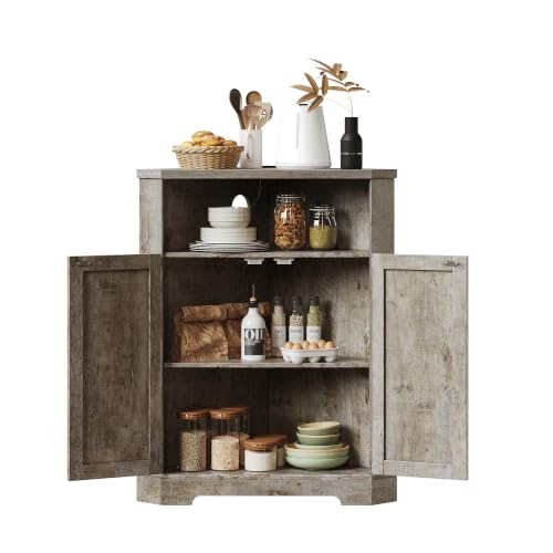 Farmhouse Corner Cabinet with Charging Station