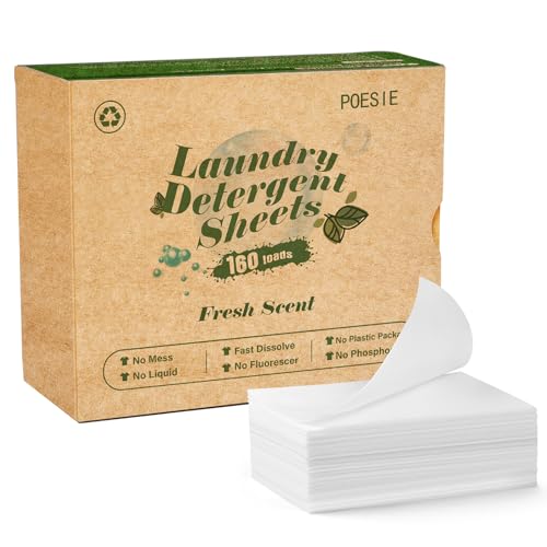 Laundry Detergent Sheets Fresh Scent 160 Count Fast Dissolve