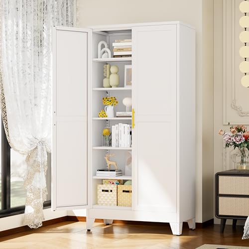 White Metal Storage Cabinet