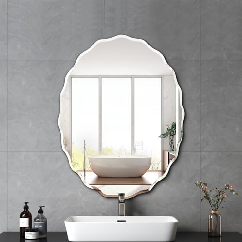 20x28 Inch Frameless Oval Wall Mirror for Bathroom Sink