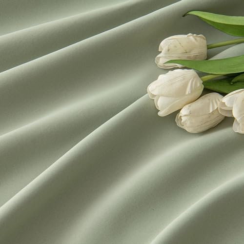 Sage Green Back Tab Blackout Curtains 72x84 Inch Length 2 Panels Set (2 Count)
